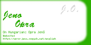 jeno opra business card