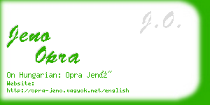 jeno opra business card